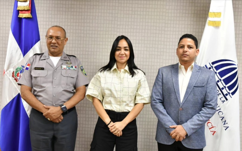 Diputado de Peravia Luis Báez, ministra de Interior y Policía, Faride Raful y director de la Policía Nacional, Ramón Antonio Guzmán Peralta