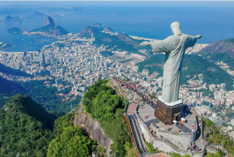 Vista aérea de la ciudad de Río de Janeiro en Brasil