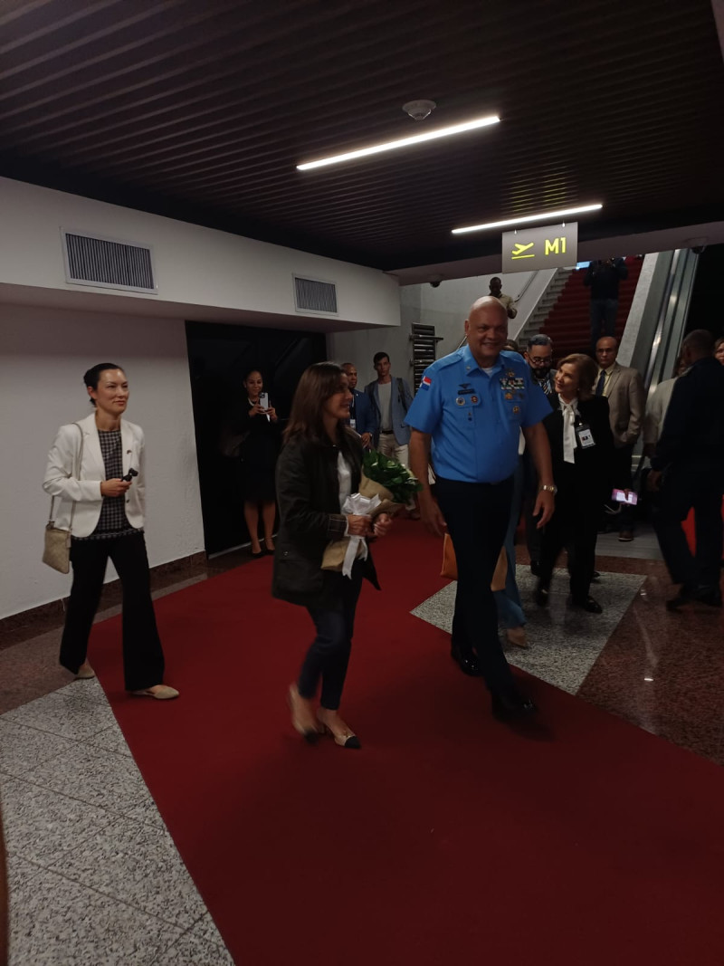 Leah Campos a su llegada al país.