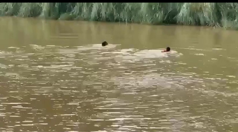 Dos personas se lanzaron al río Yuna para escapar de autoridades policiales.