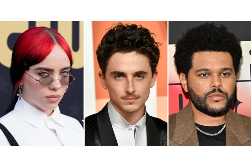 Billie Eilish, Timothée Chalamet y The Weeknd