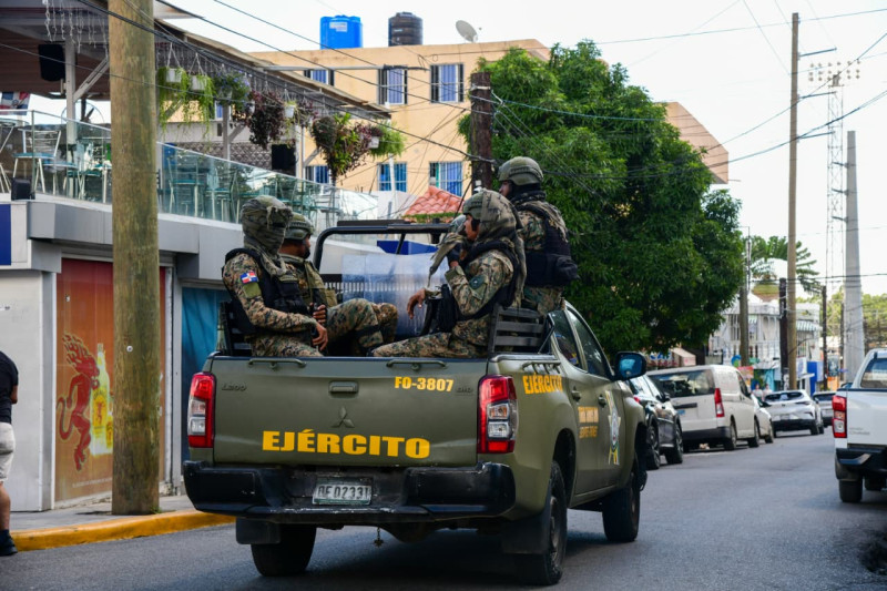Ejército dominicano desplegado en San Cristóbal.