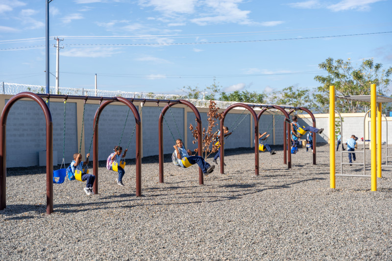 Los reasentamientos también incluyen áreas recreativas.