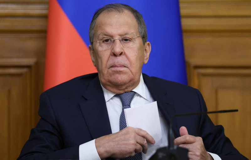 El ministro de Asuntos Exteriores ruso, Serguéi Lavrov, en una conferencia de prensa
