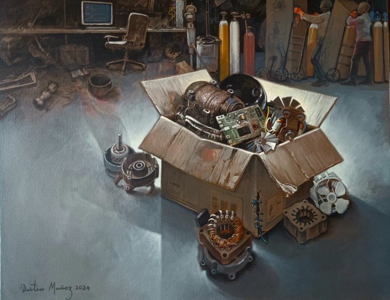 Caja de cartón con destino al basurero.