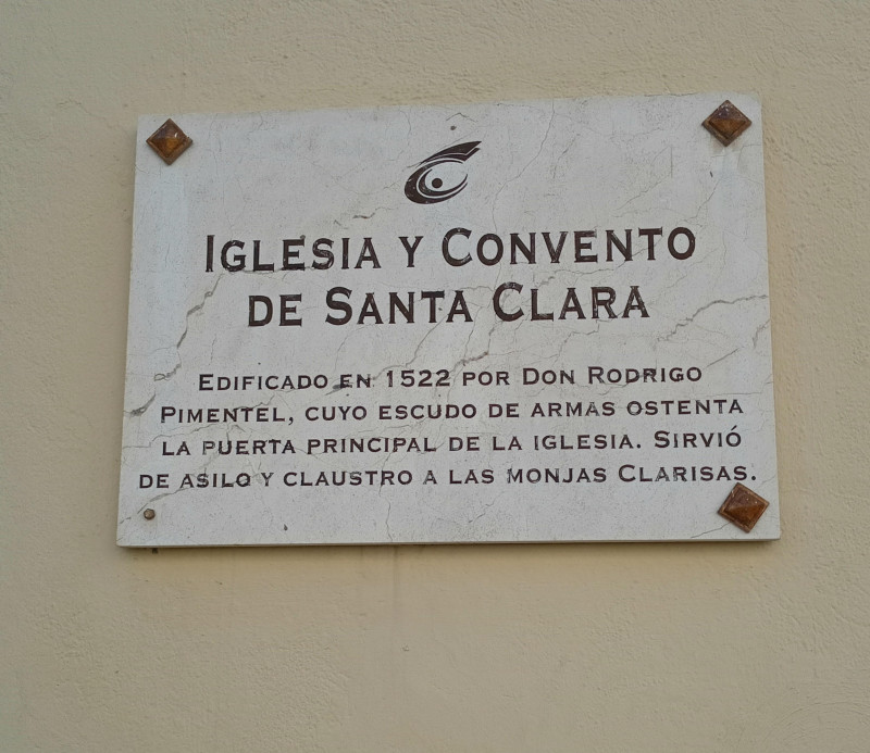 Tarja de Santa Clara menciona a don Rodrigo Pimentel