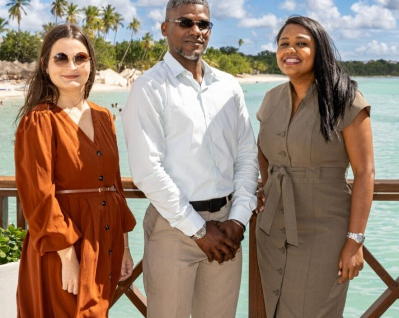 Christina Luka, Hilbim Santana y Celia Furment.