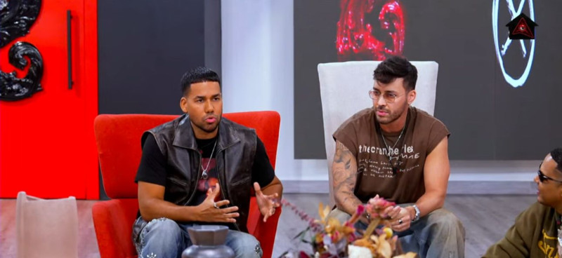 Romeo Santos y Prince Royce en “La Casa de Alofoke”.