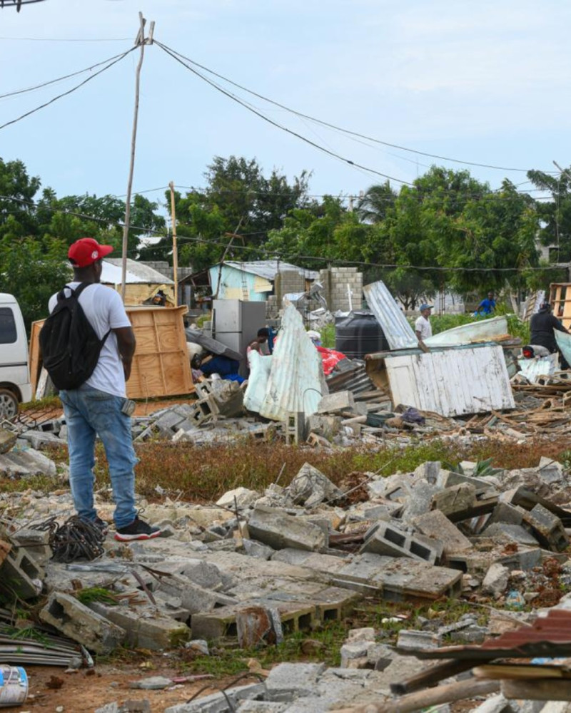 Familias residentes en la Urbanización Jericó, ubicada en Los Frailes, Santo Domingo Este fueron desalojado de sus viviendas, el 29 de noviembre de 2025.