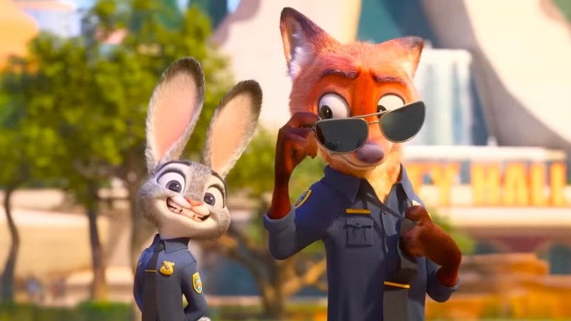 Imagen de los protagonistas de Zootopía.
