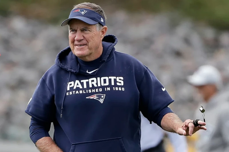 El entrenador de los Patriots, Bill Belichick, durante un entrenamiento, el 18 de septiembre de 2019, en Foxborough, Massachusetts.