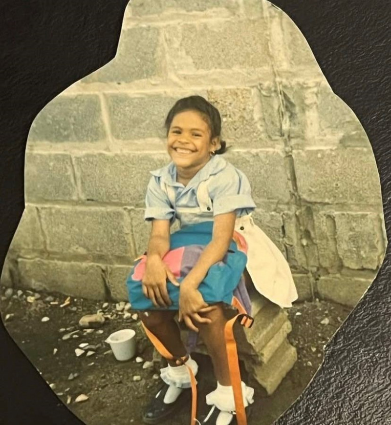 Paloma Almonte en su niñez en una comunidad Camún, en Puerto Plata.