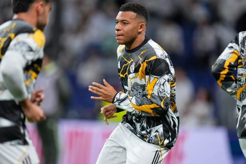 El delantero del Real Madrid Kylian Mbappé previo al partido contra el Celta de Vigo, el 7 de diciembre de 2025.