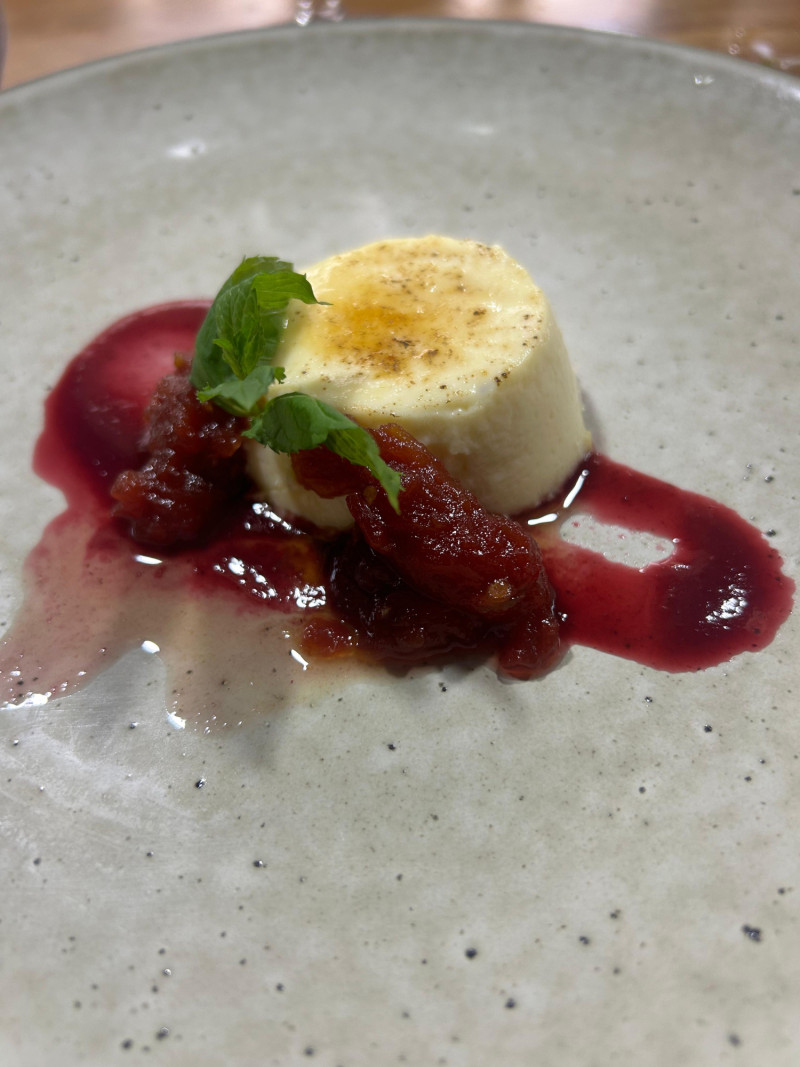 Cheesecake de leche de cabra.