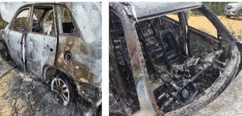 Encuentran quemada jeepeta donde se transportaban acusados de asesinar un niño y una señora en Villa Duarte