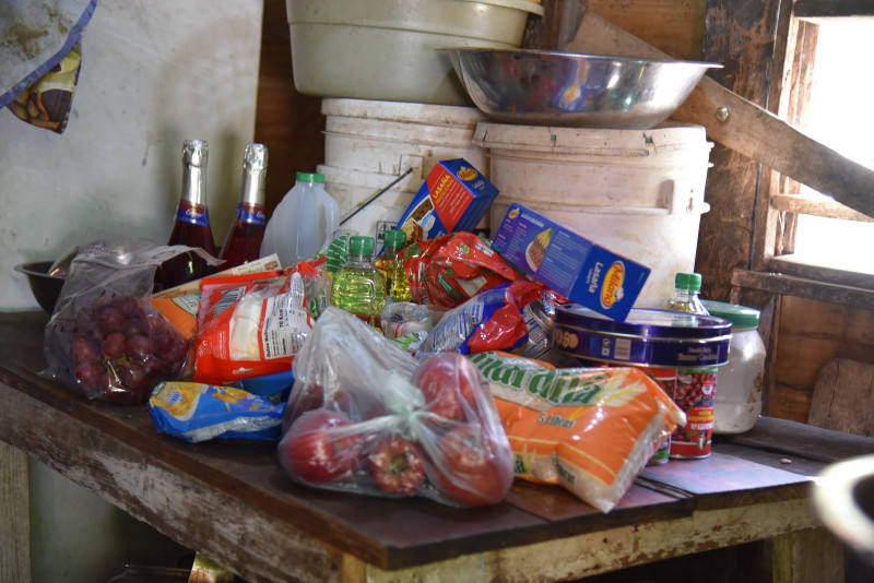 A la humilde vivienda de Gladys, de 76 años, ubicada en el sector Palmarito, acudieron este martes funcionarios del sector salud y un empresario local para llevarle alimentos