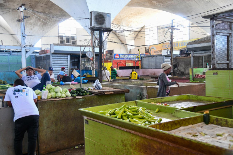 Interior del el Mercado Nuevo de la Avenida Duarte.