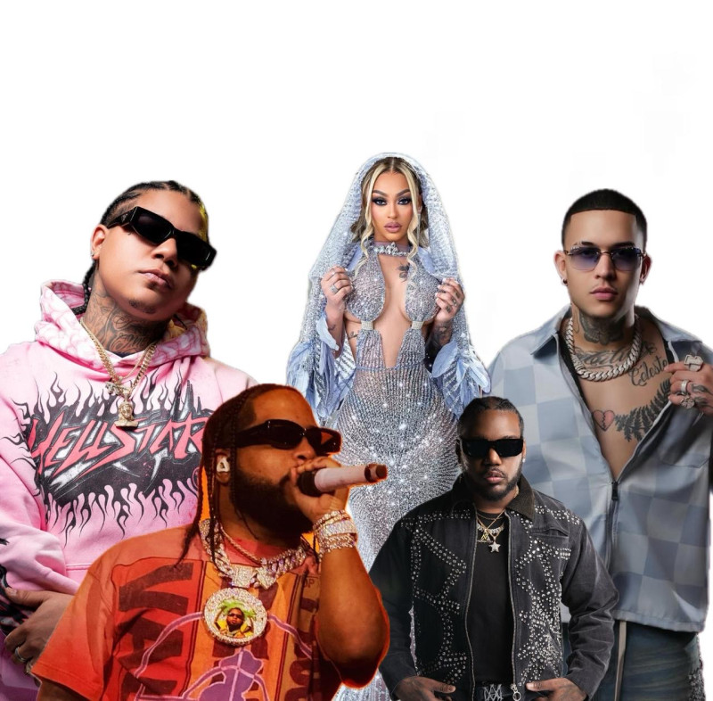 En la imagen: Donaty, La Perversa, Jey One, Chimbala y Ceky Vicini.