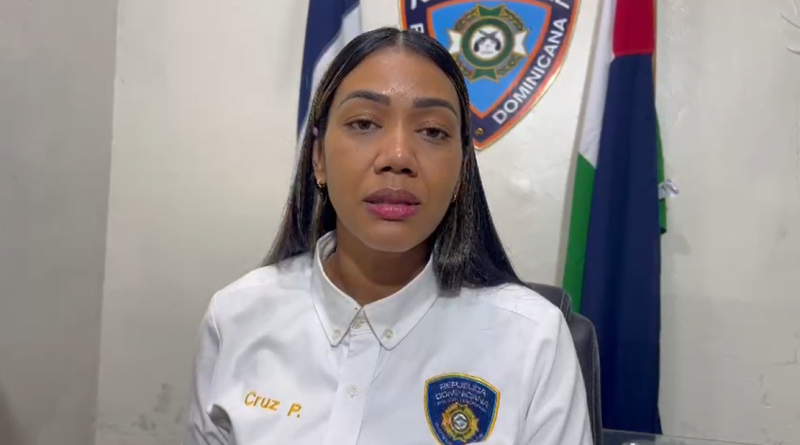 Lucía Cruz Polanco, sargento licenciada vocera de la Policía Nacional en La Vega.