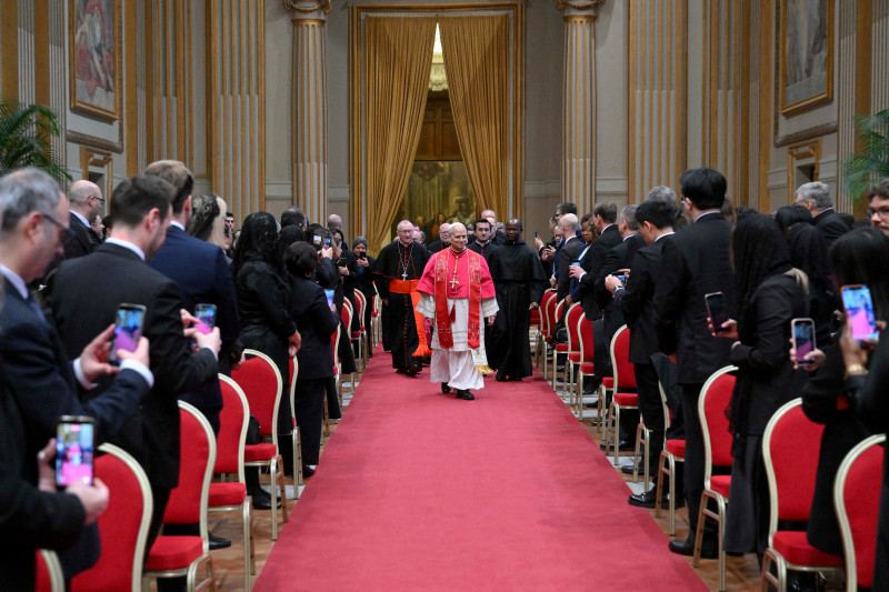 El Papa León XIV durante su audiencia general semanal en el Aula Pablo VI del Vaticano, el 7 de enero de 2026.