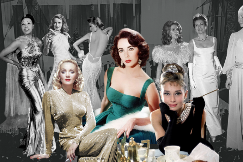 Greta Garbo, Marlene Dietrich, Bette Davis, Grace Kelly, Audrey Hepburn, Zelda Wynn Valdes y Elizabeth Taylor.