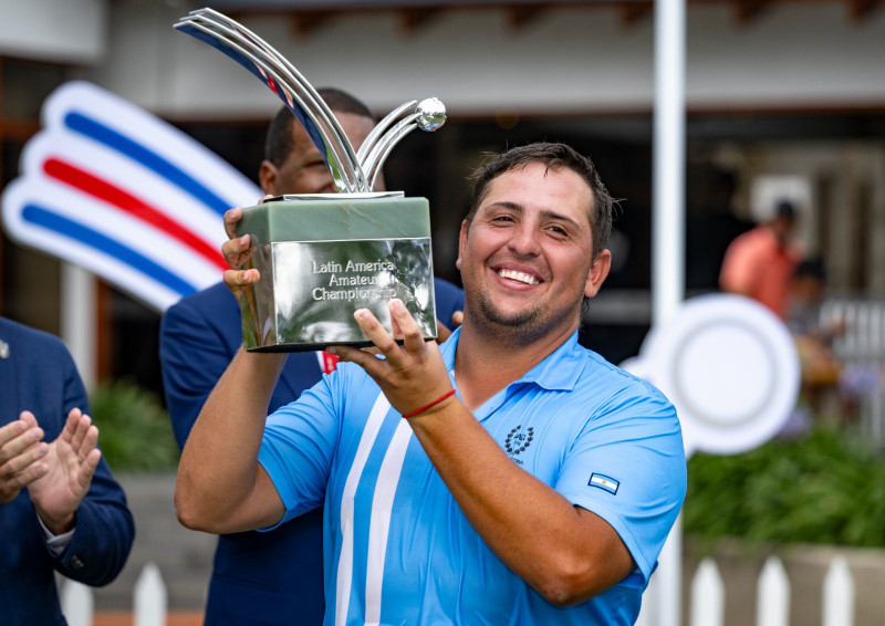 Rhadamés Peña en el Lima Golf Club. Esta es su novena aparición en el Latin America Amateur Championship (LAAC).