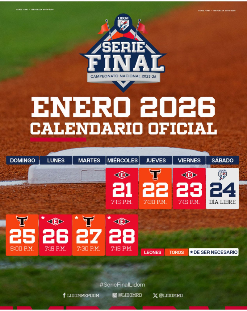 Calendario de la Serie Final 2026.