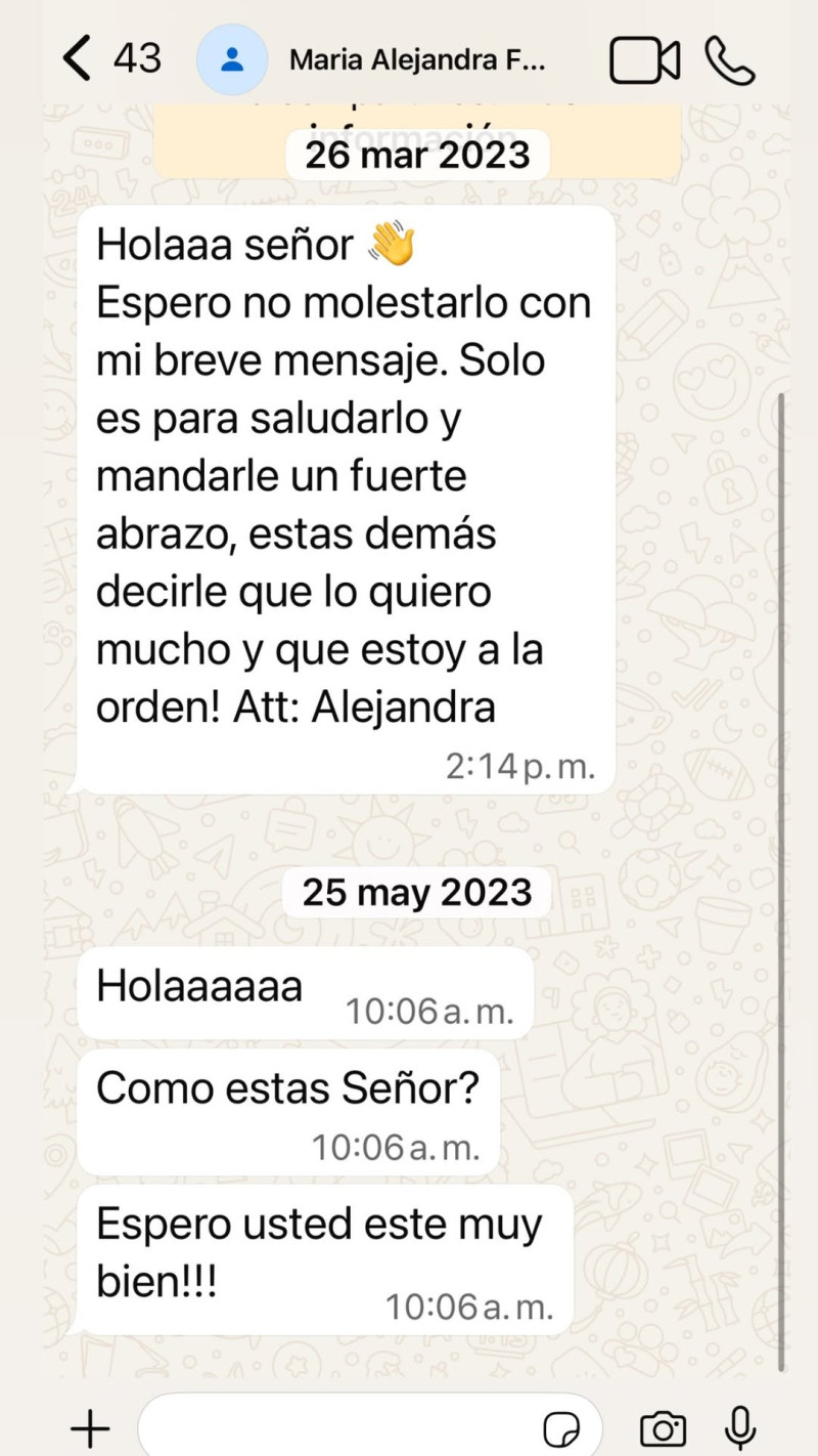 Otras capturas de pantallas de conversaciones publicadas por Julio Iglesia luego de ser acusado de acoso y abuso sexual.