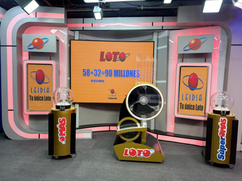 El set donde se producen los sorteos de la lotería electrónica internacional dominicana.