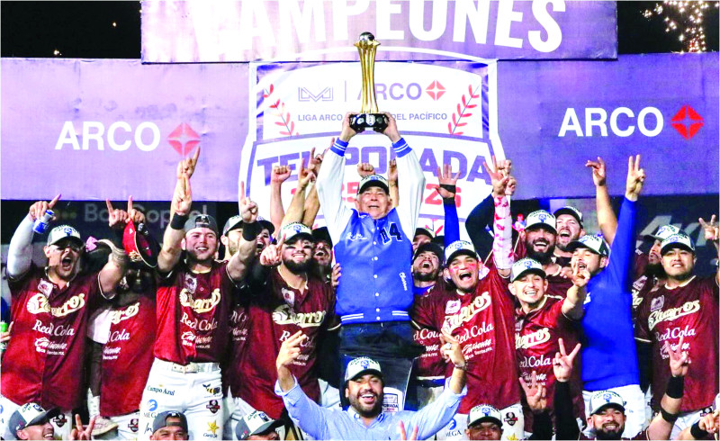 Integrantes del equipo de los Charros en la ocasión en que conquistaron la corona en el béisbol de México.