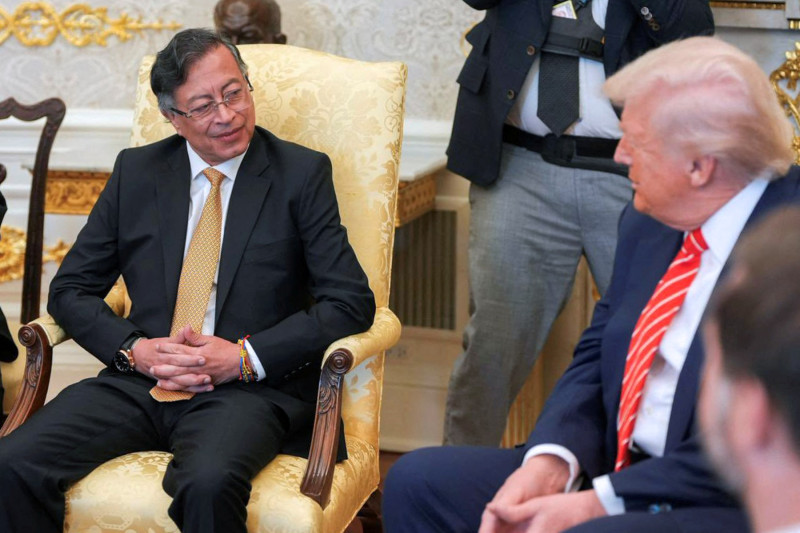 Gustavo Petro llega a la Casa Blanca para una reunión decisiva con Trump