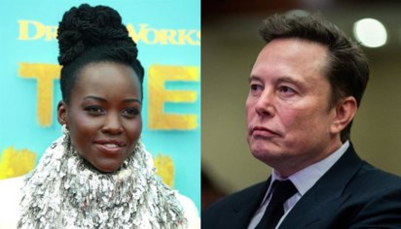 Elon Musk y Lupita Nyong'o