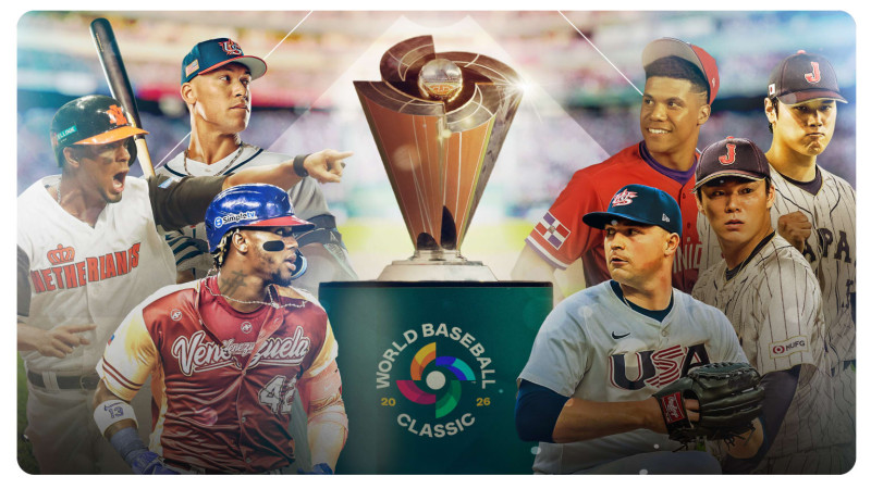 En la gráfica un grupo de los peloteros Todos Estrellas de las Grandes Ligas , todos ellos accionarán en el Clásico Mundial de Béisbol.