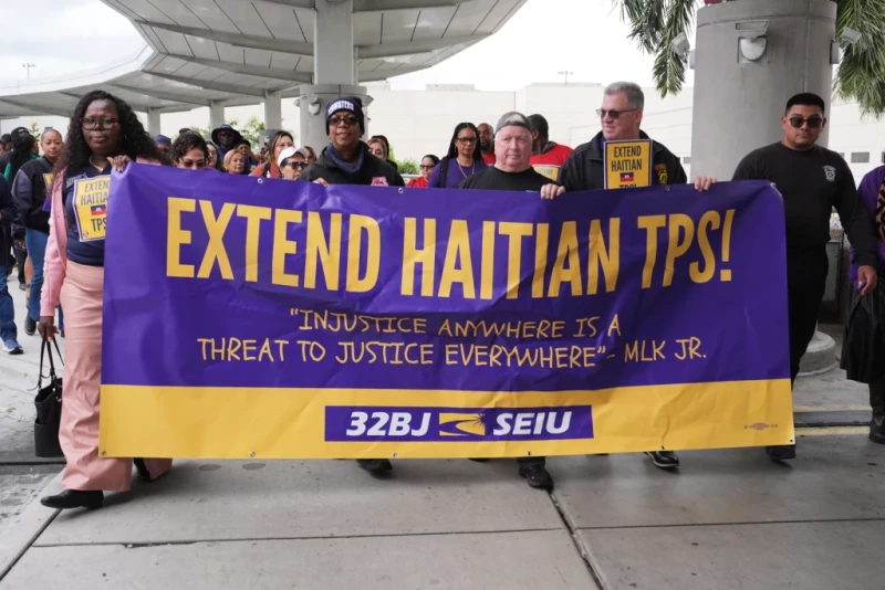 Una marcha a favor de mantener el Estatus de Protección Temporal para los haitianos en Estados Unidos, en Fort Lauderdale, Florida, el 28 de enero de 2026.