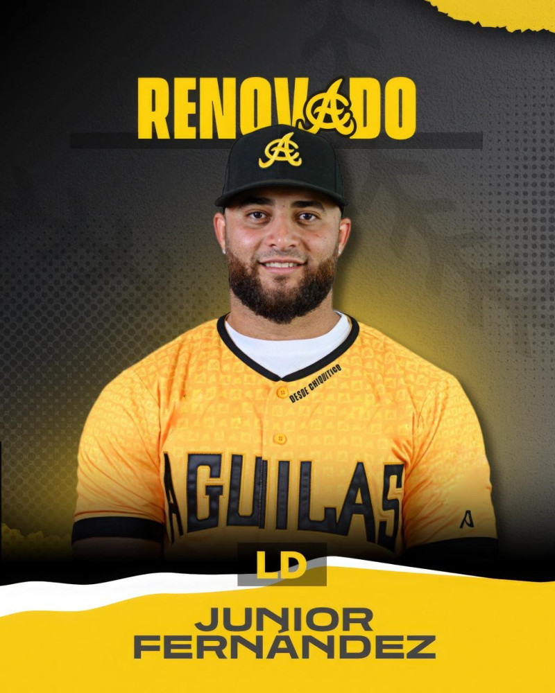 Junior Fernández continuará en las filas de las Águilas Cibaeñas.