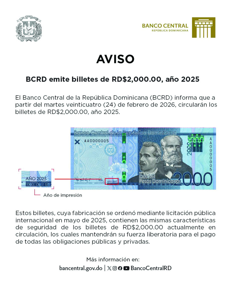 Los billetes mantienen las mismas medidas de seguridad.