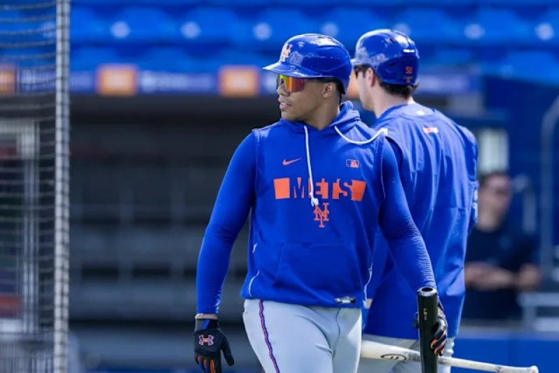 Juan Soto tuvo su debutr este sábado en la pretempodada con los Mets.