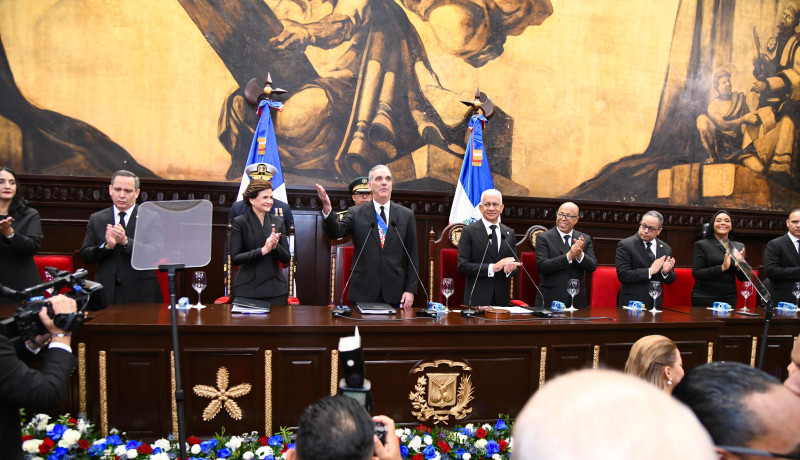 Luis Abinader durante su rendición de cuentas
