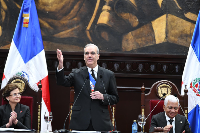 El presidente Luis Abinader durante su rendición de cuentas