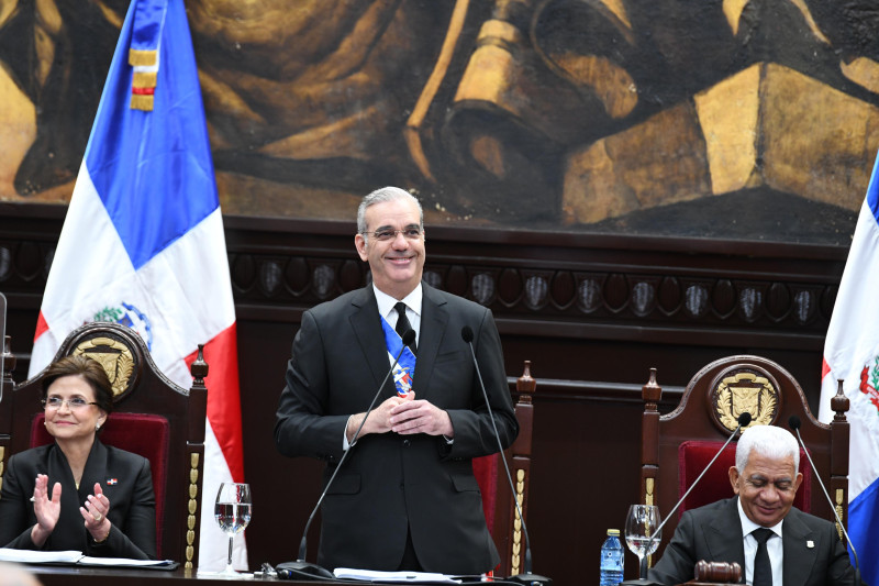 El presidente Luis Abinader en su discurso de rendición de cuentas.