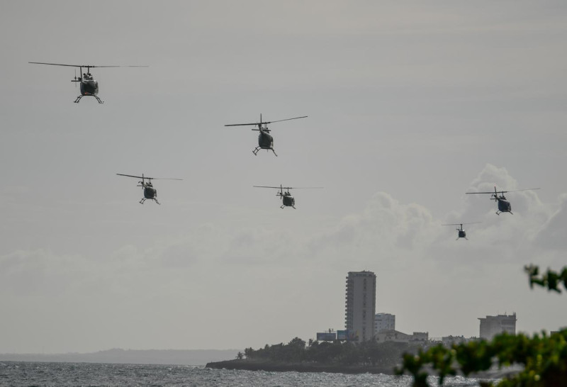 La exhibición incluyó helicópteros usados en operaciones especiales.