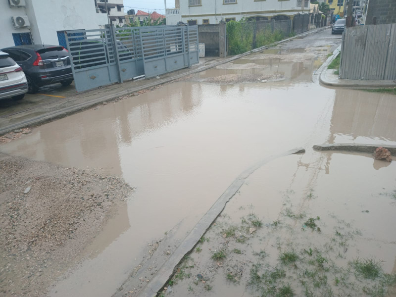 En el sector Colinas del Caribe, Bajos de Haina, la terminación de aceras y contenes estaba prevista para dentro de seis meses, con "calidad garantizada".