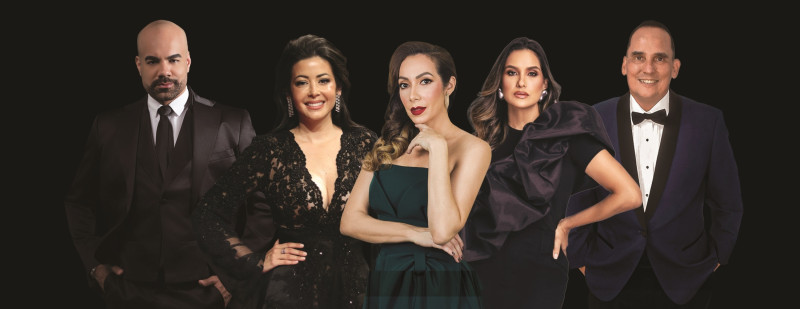 En la composición fotográfica, Radhamés Espíritu, Dafne Guzmán, Miralba Ruiz, Dawilda González y Miguel Cunillera conducirán el especial de Telesistema.