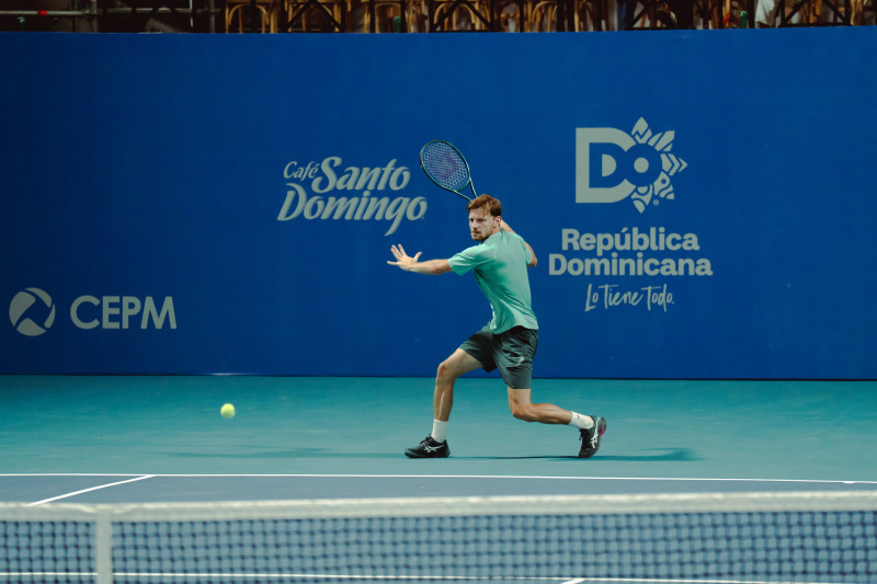 David Goffin en el segundo set del duelo contra el español Bautista Agut.