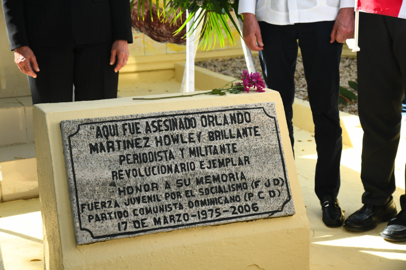Busto de Orlando Martínez donde fue asesinado.