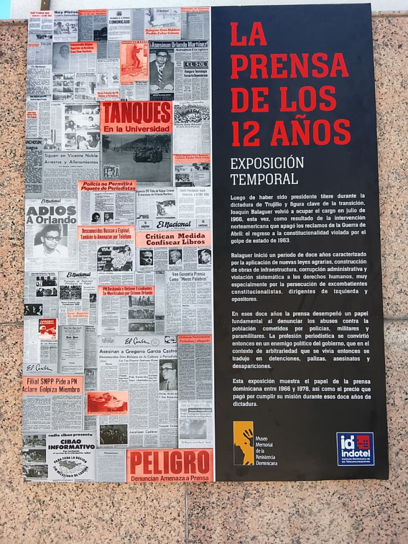 Inauguración del mural "La prensa de los 12 años" en Indotel.