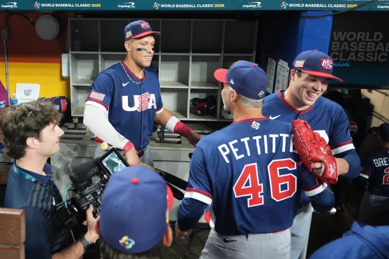 Aaron Judge, de Estados Unidos, aparece luego del triunfo sobre República Dominicana en la semifinal del Clásico Mundial de Béisbol, el 16 de marzo de 2026.