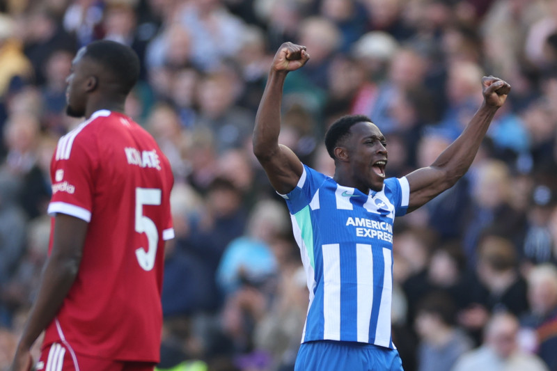 Danny Welbeck del Brighton celebrates tras anotar en el encuentro ante el Liverpool en la Liga Premier el sábado 21 de marzo del 2026