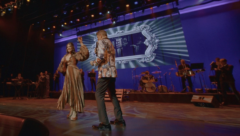 Eddy Herrera cuando compartía junto a su hija Natalia Herrera en el Lehman Center for the Performing Arts en el Bronx, Nueva York.