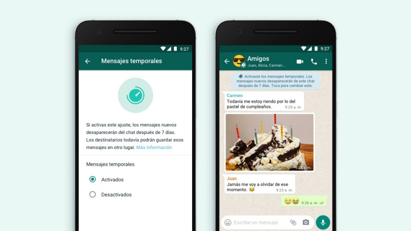 Función de mensajes de desaparecen en WhatsApp.